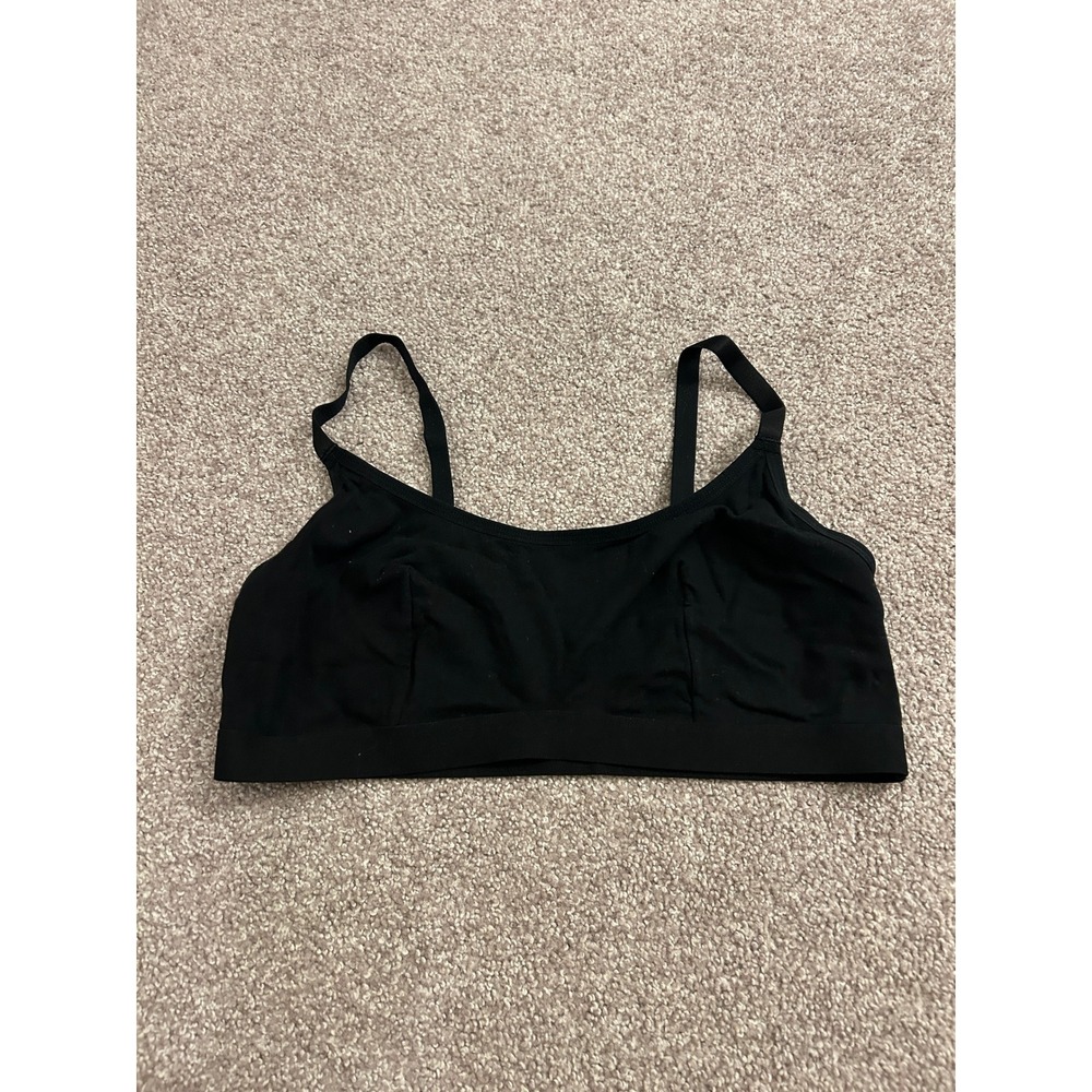 Dealworthy Bralette Womens XL Black Excellent Adjustable Straps Wireless Cotton